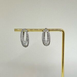 Elegant 14kt WHITE GOLD & DIAMOND Earrings